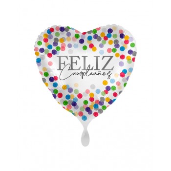 GLOBO CORAZON FELIZ CUMPLEAÑOS