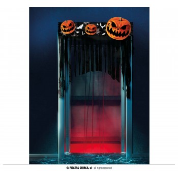 CORTINA NEGRA CALABAZA 90X30CM