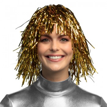 PELUCA FLECOS METAL ORO