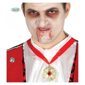 COLLAR MEDALLA VAMPIRO RUBI 6C