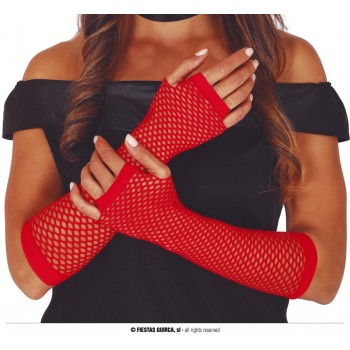 GUANTES MALLA ROJOS 26CM