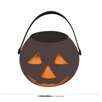 CESTO CALABAZA NEGRO 15CM