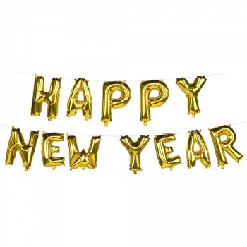 GUIR.GLOBOS HAPPY NEW YEAR ORO