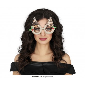 GAFAS ORO ARBOL NAVIDAD