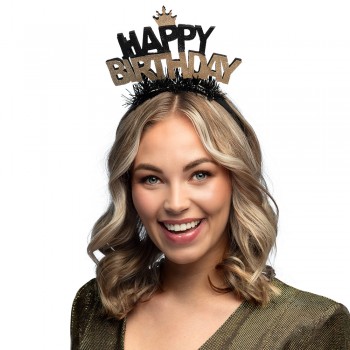 DIADEMA HAPPY BDAY ORO/NEG
