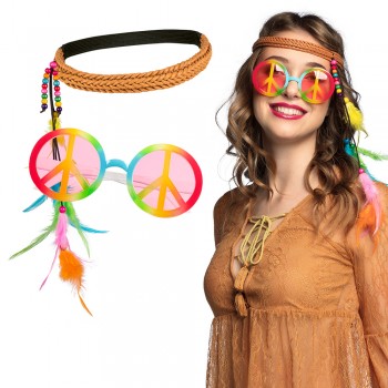 Set Hippie Gafas+Cinta Cabeza