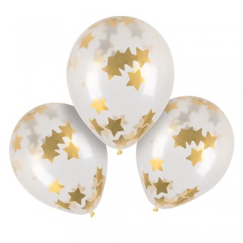 P/5 GLOBO BLANCO ESTRELLAS ORO