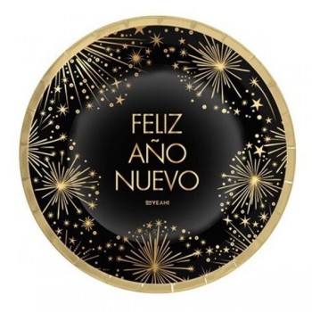 P/8 PLATO 18CM FELIZ AÑO NUEVO