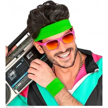 PAR MUÑEQUERAS VERDE NEON