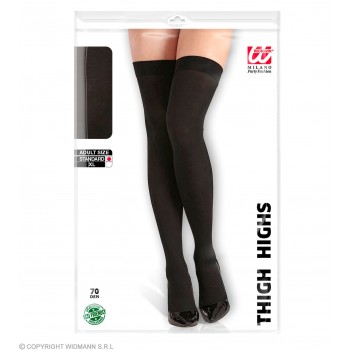 MEDIAS MUSLO NEGROS T-XL