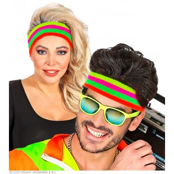 CINTA CABEZA NEON RAYAS NEON