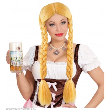PELUCA BAVARA TRENZAS RUBIA