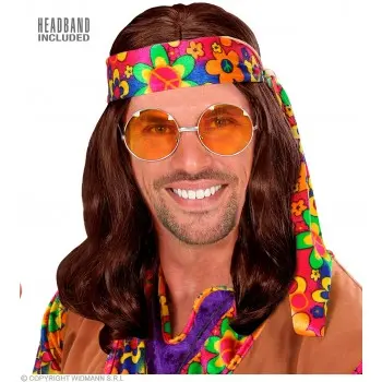 PELUCA HIPPIE CASTAÑA C/CINTA