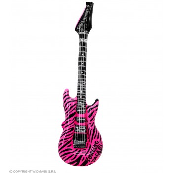 Guitarra Inflable Cebra Rosa