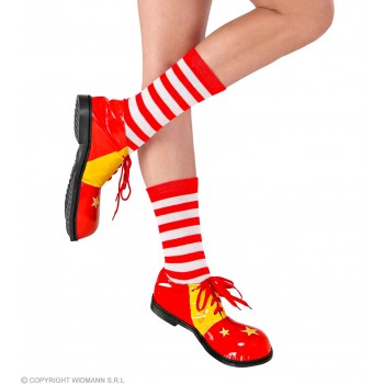 CALCETINES PAYASO ROJO/BLCO