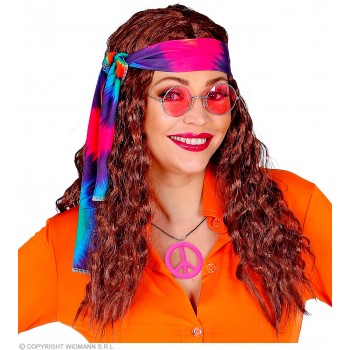 COLLAR SIMBOLO PAZ ROSA NEON