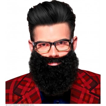 BARBA RIZADA C/BIGOTE NEGRA