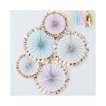P/5 ABANICO CIRC.PASTEL ORO