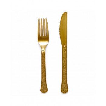 P/12 TENEDOR+CUCHILLO PL.ORO