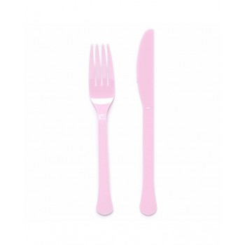 P/12 TENEDOR+CUCHILLO PL.ROSA
