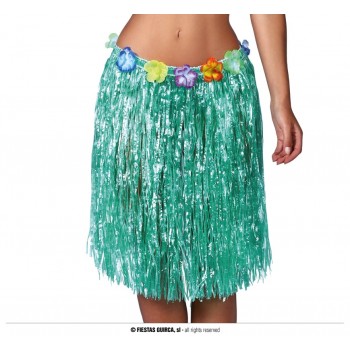 FALDA HAWAIANA FLORES VERDE 55