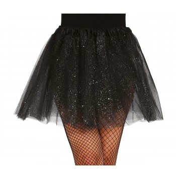 Tutu Negro C/Glitter 40Cm