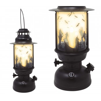 FAROL 30CM NEGRO C/VELA C/LUZ