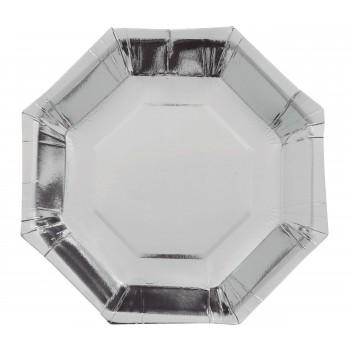 P/6 PLATO 23CM PLATA OCTOGONAL