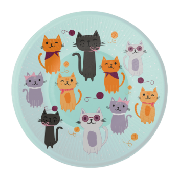 P/8 PLATO 18CM CATS PARTY