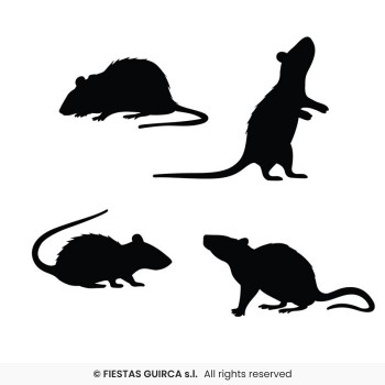 P/4 SILUETAS RATAS NEGRAS