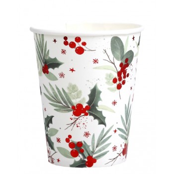 P/10 Vaso Navidad Tradic. Rojo