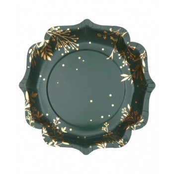 P/10 PLATO INVIERNO VERDE/ORO