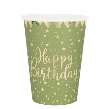 P/10 Vaso H.Bday Verde/Oro