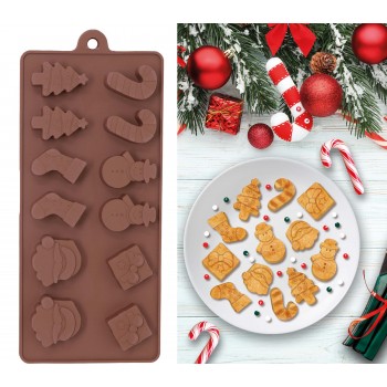 MOLDE 12 PASTELES NAVIDAD