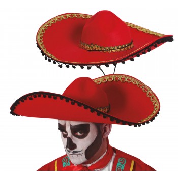 SOMBRERO MARIACHI ROJO FIELTRO