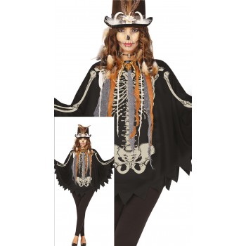 Disf.Poncho Esqueleto T-L