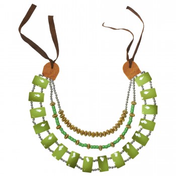 COLLAR TRIBAL PIEDRAS VERDES