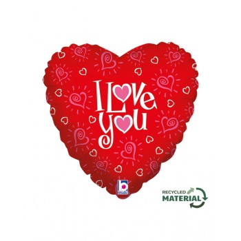 GLOBO CORAZON I LOVE YOU 18"