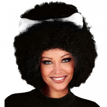 PELUCA AFRO NEGRA C/HUESO