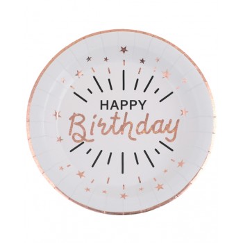 P/10 PLATO 23C H.BDAY ORO ROSA