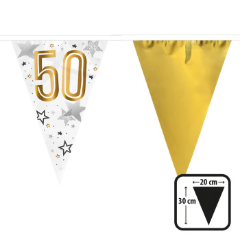 Banderín 50 oro/blanco 6mts