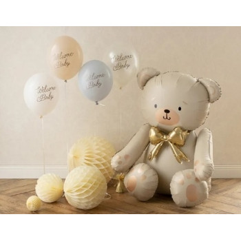 GLOBO OSO CREMA LAZO ORO 75X84