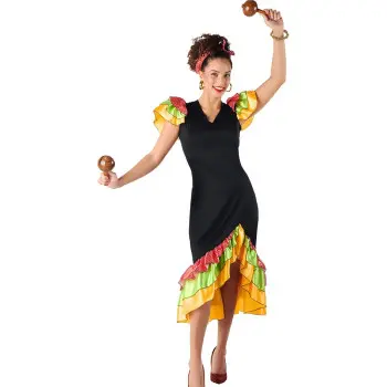 DISF.VESTIDO VOLANT.RUMBERA ML
