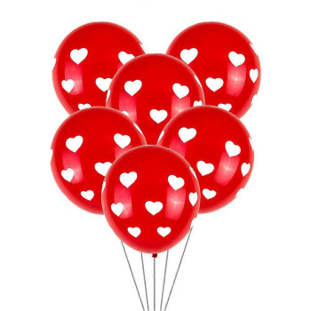 B/8 GLOBO 95CM ROJO CORAZON BL