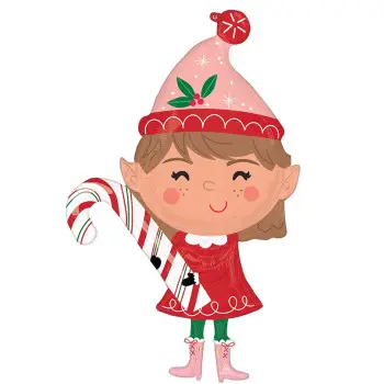 GLOBO FOR.ELFO BASTON CARAMELO