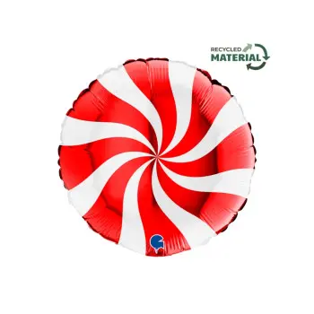 GLOBO CARAMELO ROJO/BLANCO