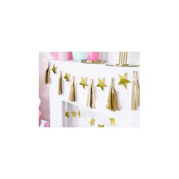 GUIRN.ESTRELLAS+FLECOS ORO 1MT