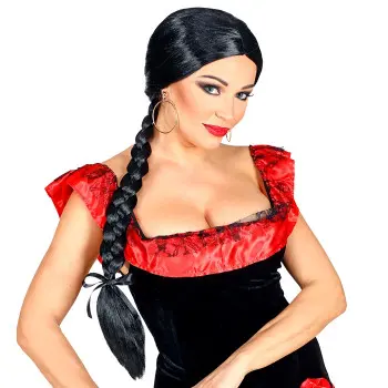 PELUCA TRENZA NEGRA LARGA