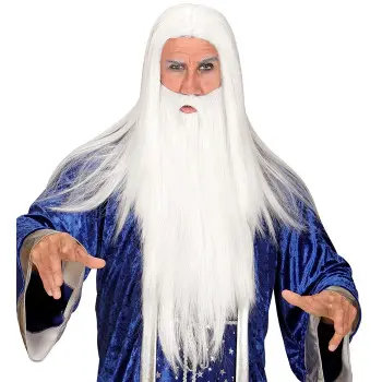 PELUCA MAGO BLANCA C/BARBA