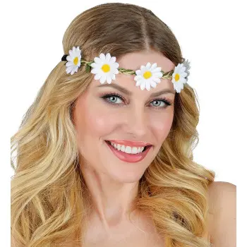 CINTA PELO MARGARITAS BLANCAS